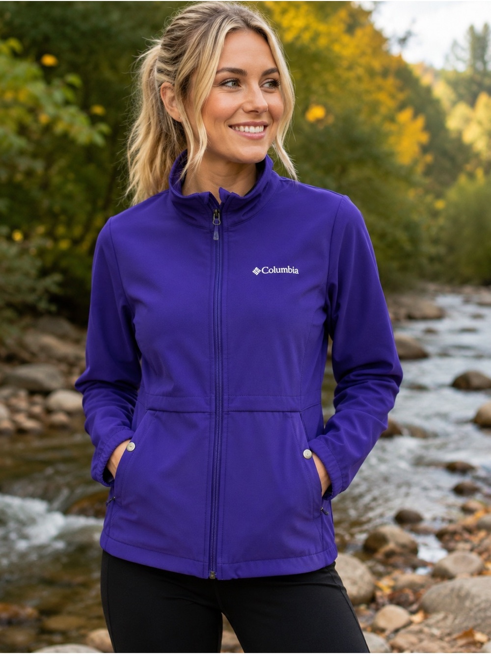 Columbia Herald Square Softshell Jacket Womens M Purple Outdoor Gorpcore Hiking